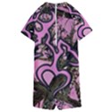 Pink Browning Deer Glitter Camo Kids  Boyleg Half Suit Swimwear View2
