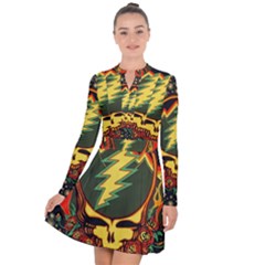 Grateful Dead Scarlet Fire Long Sleeve Panel Dress by Perong