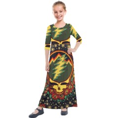 Grateful Dead Scarlet Fire Kids  Quarter Sleeve Maxi Dress by Perong