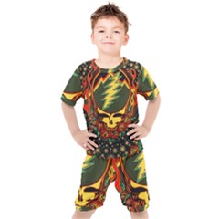 Grateful Dead Scarlet Fire Kids  T-shirt And Shorts Set by Perong