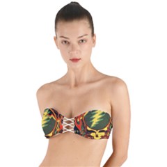 Grateful Dead Scarlet Fire Twist Bandeau Bikini Top by Perong