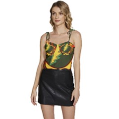 Grateful Dead Scarlet Fire Flowy Camisole Tie Up Top by Perong