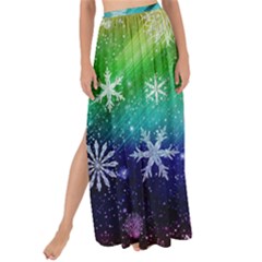 Christmas-snowflake-background Maxi Chiffon Tie-up Sarong by Grandong