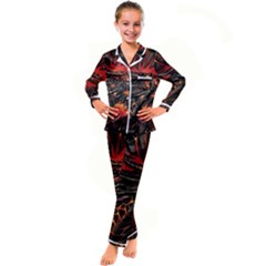 Dragon Kids  Satin Long Sleeve Pajamas Set by Ndabl3x