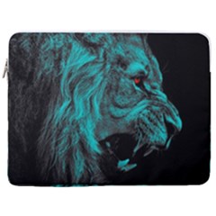 Angry Male Lion Predator Carnivore 17  Vertical Laptop Sleeve Case With Pocket by Ndabl3x