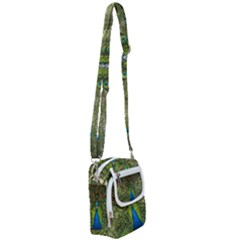 Peacock Feathers Bird Plumage Shoulder Strap Belt Bag by Perong