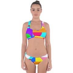 Pattern Design Decoration Cross Back Hipster Bikini Set by Perong