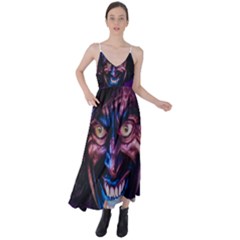 Shadow Madness (ai) Tie Back Maxi Dress by dflcprintsclothing