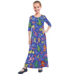 Grateful Dead Bears Kids  Quarter Sleeve Maxi Dress by Perong