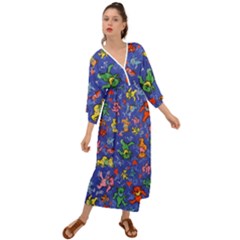 Grateful Dead Bears Grecian Style  Maxi Dress by Perong