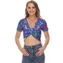 Grateful Dead Bears Twist Front Crop Top View1