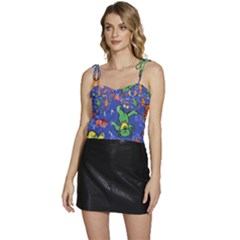 Grateful Dead Bears Flowy Camisole Tie Up Top by Perong