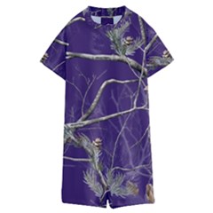 Realtree Camo Purple Pink Realtree Camo Kids  Boyleg Half Suit Swimwear by Perong
