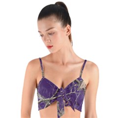 Realtree Camo Purple Pink Realtree Camo Woven Tie Front Bralet by Perong