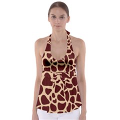 Animal Print Girraf Patterns Tie Back Tankini Top by Ket1n9