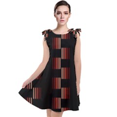 Geometric Pulse Print Design Tie Up Tunic Dress by dflcprintsclothing