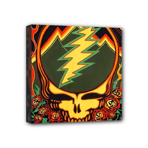 Grateful Dead Steal Your Face Deadhead Hippie Logo Music Mini Canvas 4  X 4  (stretched) by Perong