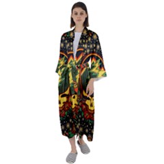 Grateful Dead Steal Your Face Deadhead Hippie Logo Music Maxi Satin Kimono by Perong