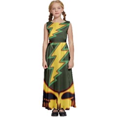 Grateful Dead Steal Your Face Deadhead Hippie Logo Music Kids  Satin Sleeveless Maxi Dress by Perong