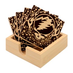 Grateful Dead Steal Your Face Deadhead Hippie Logo Music Bamboo Coaster Set by Perong