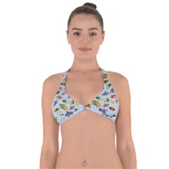 Fish Ocean Sea Water Diving Blue Halter Neck Bikini Top by Perong