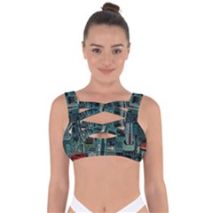 Art Cityscape Japanese Bandaged Up Bikini Top by Perong