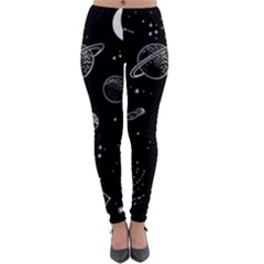 Black Space Drawing Art Planet Drawing Stars Black Space Galaxy Outer Space Lightweight Velour Leggings by Perong