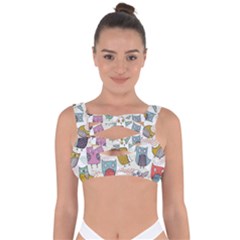 Owl Animal Bird Pattern Bandaged Up Bikini Top by Perong