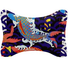 Koi Fish Traditional Japanese Art Seat Head Rest Cushion by Perong