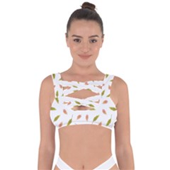 Leaves Pattern Seamless Texture Bandaged Up Bikini Top by Perong