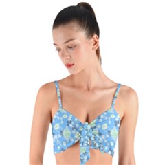 Pattern Texture Seamless Design Woven Tie Front Bralet by Perong