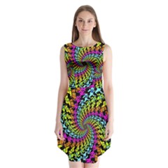 3d Grateful Dead 90 s Neon Dancing Bears Sleeveless Chiffon Dress   by Perong