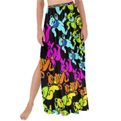 3d Grateful Dead 90 s Neon Dancing Bears Maxi Chiffon Tie-up Sarong by Perong