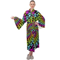 3d Grateful Dead 90 s Neon Dancing Bears Maxi Velvet Kimono by Perong