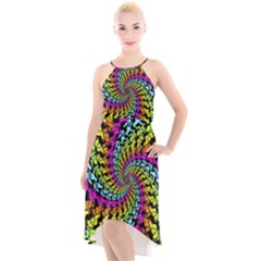 3d Grateful Dead 90 s Neon Dancing Bears High-low Halter Chiffon Dress  by Perong