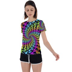 3d Grateful Dead 90 s Neon Dancing Bears Back Circle Cutout Sports T-shirt by Perong