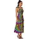 3d Grateful Dead 90 s Neon Dancing Bears Tie-Strap Tiered Midi Chiffon Dress View3