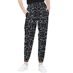 Enigmatic Demon Black And White Pattern Women s Tapered Pants by dflcprintsclothing