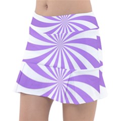 Spiral Vortex Rays Lavender Swirl Purple Classic Tennis Skirt by Salmanaz77