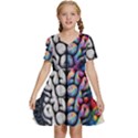 Brain Heart Math Kids  Short Sleeve Tiered Mini Dress View1