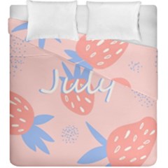 July Summer Strawberry Pink Berry Duvet Cover Double Side (king Size) by Grandong