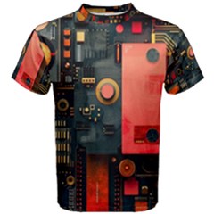 Tech Technology Pattern Men s Cotton T-shirt by Salmanaz77