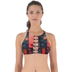 Tech Technology Pattern Perfectly Cut Out Bikini Top by Salmanaz77