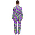 Neon Trippy Swirls Twirls Design Women s Long Sleeve Satin Pajamas Set	 View2