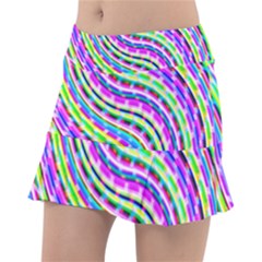 Neon Trippy Swirls Twirls Design Classic Tennis Skirt by Salmanaz77