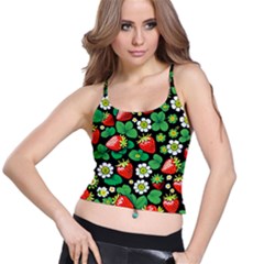 Strawberries Pattern Spaghetti Strap Bra Top by Salmanaz77