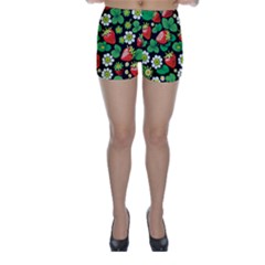 Strawberries Pattern Skinny Shorts by Salmanaz77