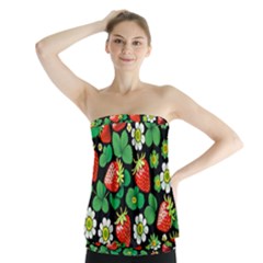 Strawberries Pattern Strapless Top by Salmanaz77