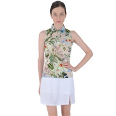 Textile Fabric Tropical Women s Sleeveless Polo T-shirt by Paksenen