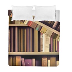 Books Bookshelves Office Fantasy Background Artwork Book Cover Apothecary Book Nook Literature Libra Duvet Cover Double Side (full/ Double Size) by Posterlux